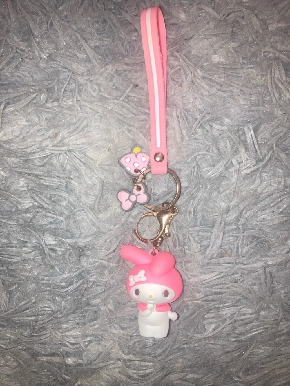My Melody Pink Keychain with Character Charm